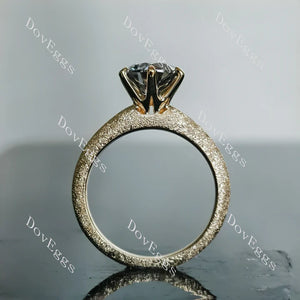 DovEggs classic 6 prongs textured solitaire engagement ring semi-mount only(Exclusively to DovEggs Stones)