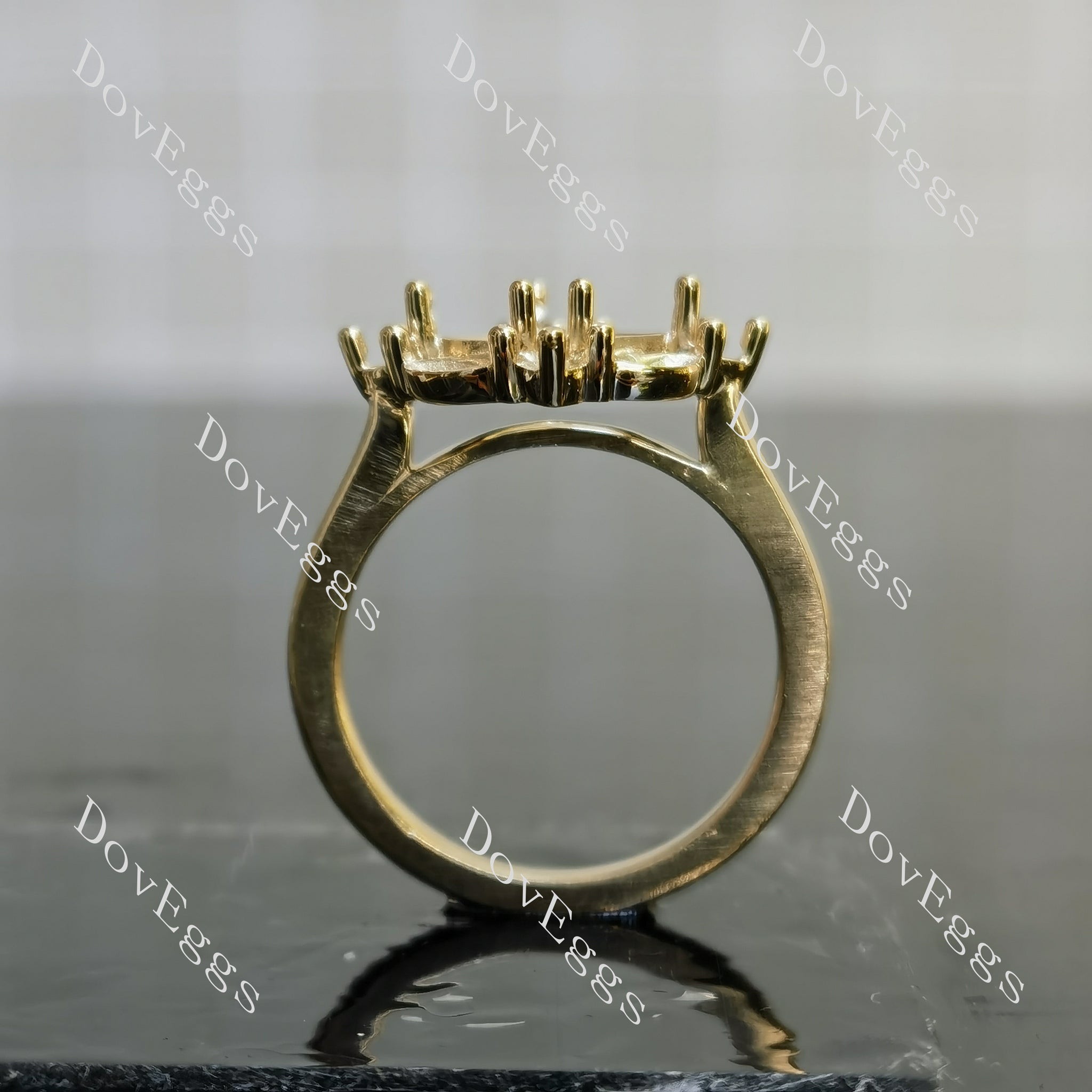 Doveggs halo carved vintage engagement ring semi-mount only(Exclusively to DovEggs Stones)