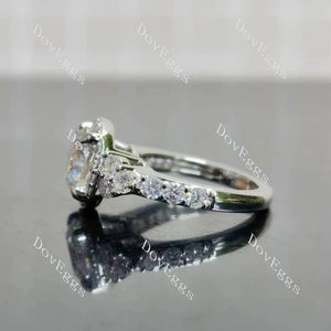 Doveggs halo side stones engagement ring semi-mount only(Exclusively to DovEggs Stones)