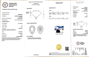 Doveggs 2.31ct pear F color VS2 Clarity Excellent cut lab diamond stone(certified)
