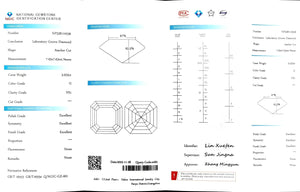 Doveggs 3.023ct asscher G color VS1 Clarity Excellent cut lab diamond stone(certified)
