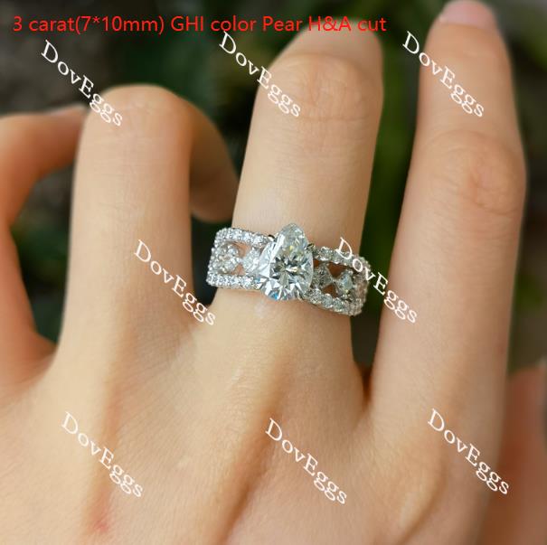 The Mikinzy split shank half eternity pave engagement ring only semi-mount only(Exclusively to DovEggs Stones)