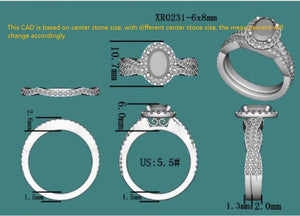 DovEggs halo engagement ring only semi-mount only(Exclusively to DovEggs Stones)