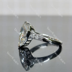 Doveggs pave art deco engagement ring semi-mount only(Exclusively to DovEggs Stones)