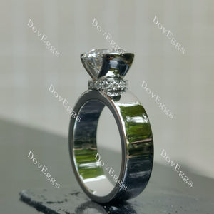 Doveggs Round Bezel Lab Grown Diamond Engagement Ring