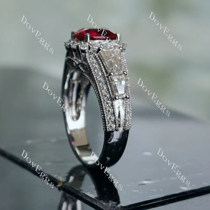 DovEggs halo art deco pave engagement ring semi-mount only(Exclusively to DovEggs Stones)