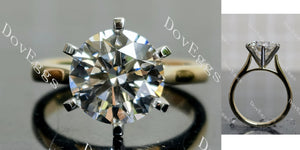 Round Pave Solitaire Lab Grown Diamond