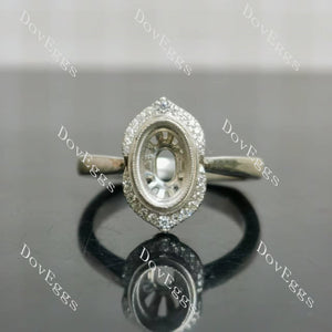 Doveggs flower shape halo engagement ring semi-mount only(Exclusively to DovEggs Stones)