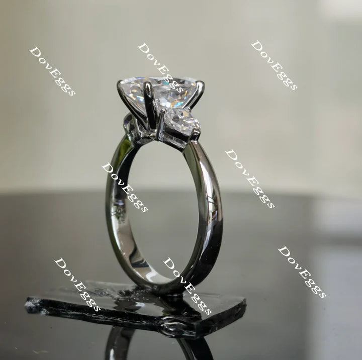 DovEggs three-stone engagement ring semi-mount only(Exclusively to DovEggs Stones)