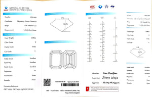 Doveggs 2.682ct Emerald Old Emerald Cut E color VVS1 Clarity Excellent cut lab diamond stone(certified)