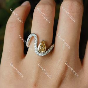 DovEggs curved wave pave engagement ring only semi-mount only(Exclusively to DovEggs Stones)