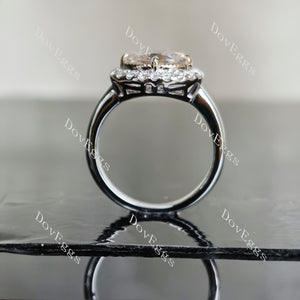 The SANDS oval halo moissanite engagement ring