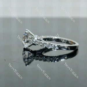 Doveggs half eternity pave engagement ring semi-mount only(Exclusively to DovEggs Stones)