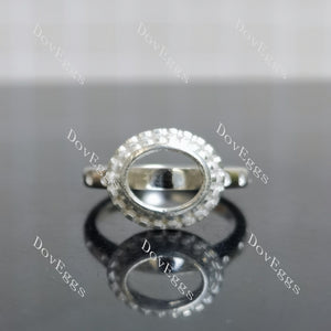 Doveggs bezel halo engagement ring semi-mount only(Exclusively to DovEggs Stones)