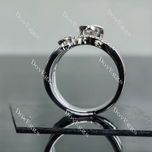 Doveggs split shank bezel engagement ring semi-mount only(Exclusively to DovEggs stones)