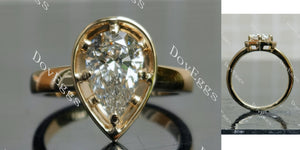 Pear Pave Solitaire Lab Grown Diamond