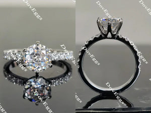 DovEggs half eternity pave engagement ring only semi-mount only(Exclusively to DovEggs Stones）