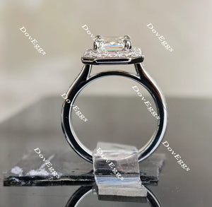 DovEggs half eternity pave halo engagement ring semi-mount only(Exclusively to DovEggs Stones)