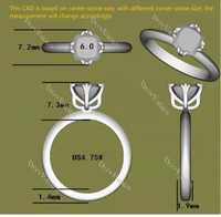 Doveggs solitaire art deco engagement ring semi-mount only(Exclusively to DovEggs Stones)