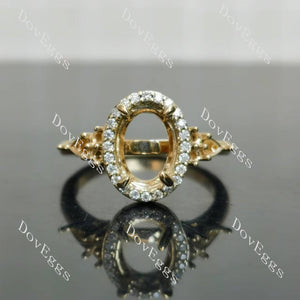 Doveggs halo side stones engagement ring semi-mount only(Exclusively to DovEggs Stones)