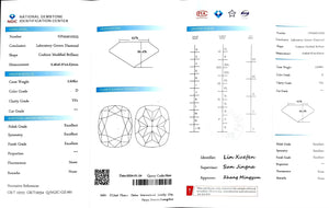 Doveggs 2.608ct cushion D color VS1 Clarity Excellent cut lab diamond stone(certified)