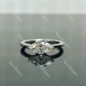 Doveggs solitaire bezel engagement ring semi-mount only(Exclusively to DovEggs Stones)