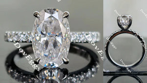 Doveggs half eternity pave engagement ring only semi-mount only(Exclusively to DovEggs Stones)