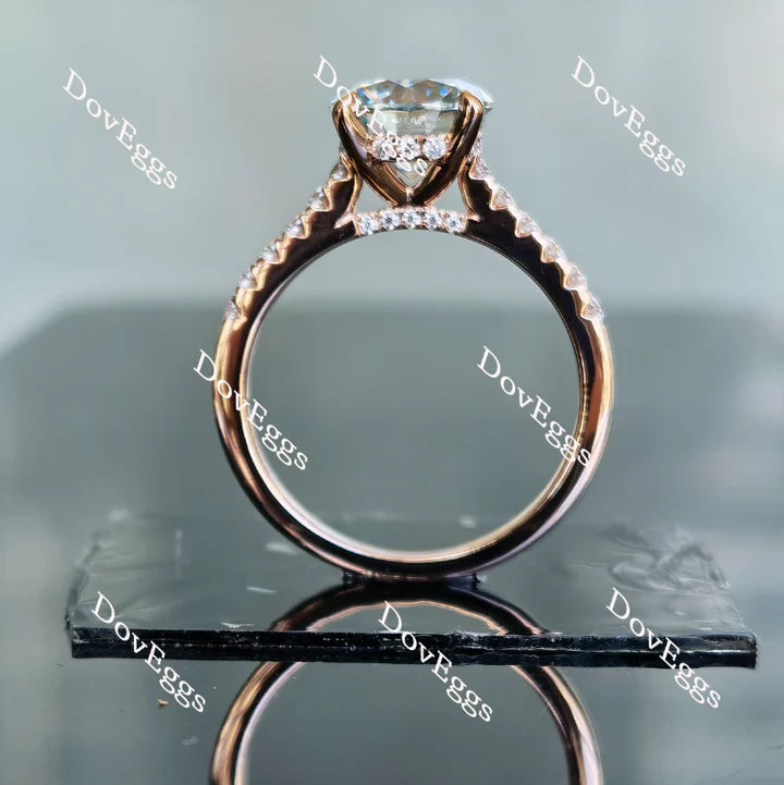 DovEggs half eternity pave engagement ring only semi-mount only(Exclusively to DovEggs Stones)