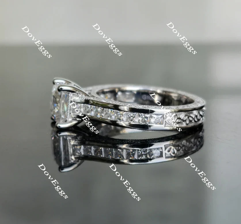 Ian’s Promise princess eternity channel set engagement ring only semi-mount only(Exclusively to DovEggs Stones)