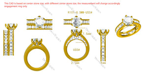 Doveggs Solitaire round full eternity channel set engagement ring semi-mount only(Exclusively to DovEggs Stones)