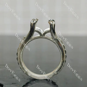 Movement solitaire pave split shanks engagement ring semi-mount only(Exclusively to DovEggs Stones)