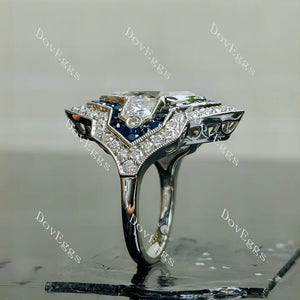 DovEggs vintage art deco halo engagement ring semi-mount only(Exclusively to DovEggs Stones)