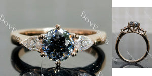 Doveggs three-stone  engagement ring semi-mount only(Exclusively to DovEggs Stones)