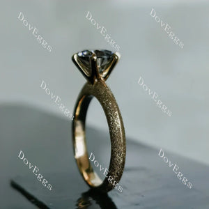 DovEggs classic 6 prongs textured solitaire engagement ring semi-mount only(Exclusively to DovEggs Stones)