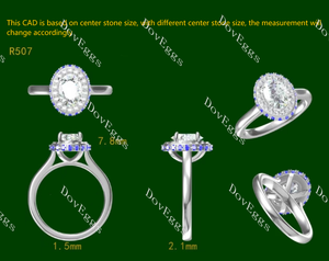 Forever After All Oval Halo Lab Grown Diamond Engagement Ring