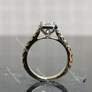 Doveggs bezel carved engagement ring semi-mount only(Exclusively to DovEggs Stones)