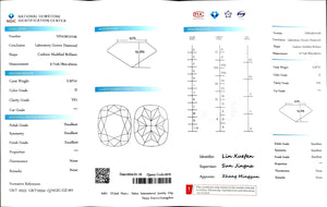 Doveggs 2.507ct cushion D color VS1 Clarity Excellent cut lab diamond stone(certified)