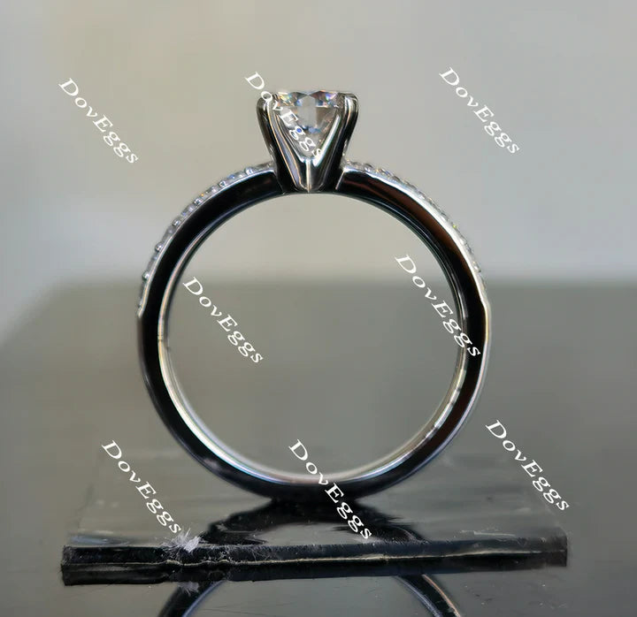 DovEggs half eternity pave engagement ring only semi-mount only(Exclusively to DovEggs Stones)