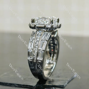 DovEggs halo pave art deco engagement ring only semi-mount only(Exclusively to DovEggs Stones)