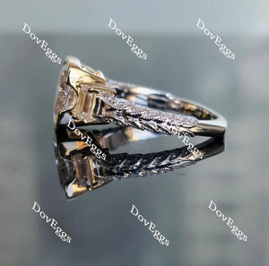 Doveggs three-stone art deco engagement ring only semi-mount only(Exclusively to DovEggs Stones)