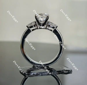 DovEggs three-stone engagement ring semi-mount only(Exclusively to DovEggs Stones)