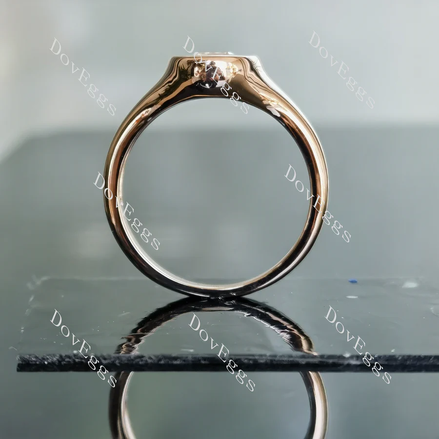 Doveggs bezel solitaire engagement ring semi-mount only(Exclusively to DovEggs Stones)