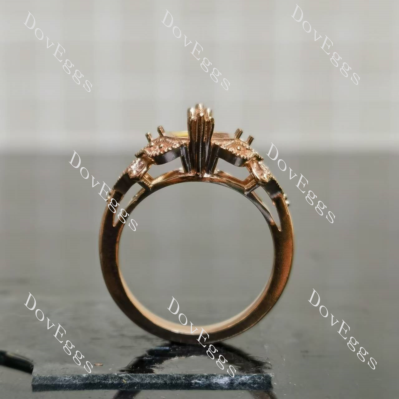 Doveggs vintage engagement ring semi-mount only(Exclusively to DovEggs Stones)