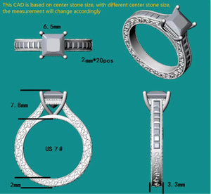 Ian’s Promise princess eternity channel set engagement ring only semi-mount only(Exclusively to DovEggs Stones)