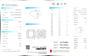 Doveggs 2.028ct cushion E color VS1 Clarity Excellent cut lab diamond stone(certified)