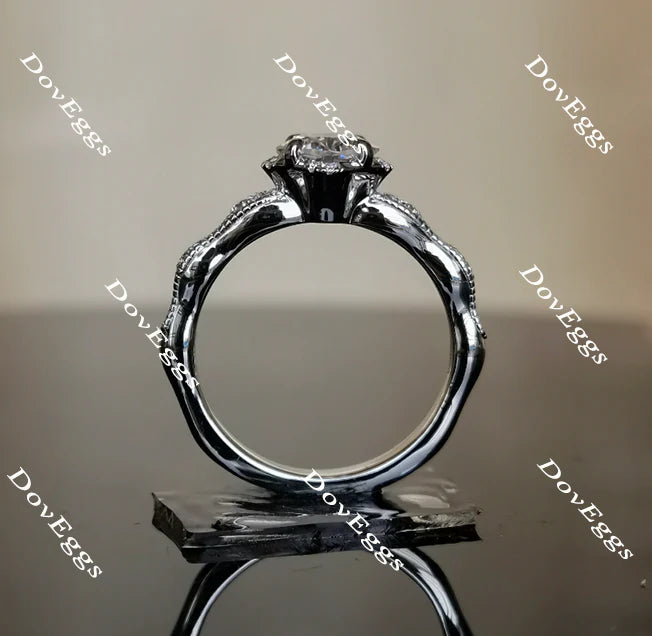 DoveEggs art deco engagement ring semi-mount only(Exclusively to DovEggs Stones)