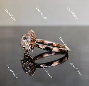 DovEggs flower shape engagement ring only semi-mount only(Exclusively to DovEggs Stones)