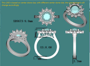 La Reina Halo engagement ring semi-mount only(Exclusively to DovEggs Stones)