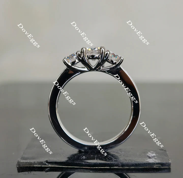 DovEggs half eternity channel set three stone engagement ring semi-mount only(Exclusively to DovEggs Stones)