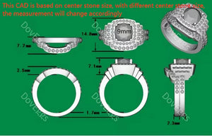 DovEggs halo engagement ring only semi-mount only(Exclusively to DovEggs Stones)